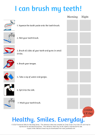 Tooth Brushing Tips Checklist And Reward Chart