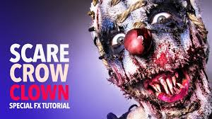 a horrific scarecrow clown makeup