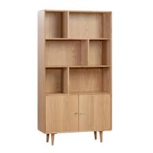 Javion Wooden Bookcase With 2 Doors In