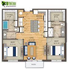 2d textured floor plan by yantram 3d