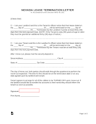 free nevada lease termination letter