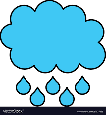 cartoon cloud drops rain weather