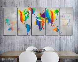 Colorful World Map Metal Wall Art Decor