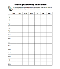 13 Activity Schedule Templates Word Excel Pdf Free