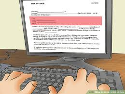 How To Write A Bill Of Sale With Pictures Wikihow