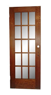 Antique 15 Lite Stained Oak French Door