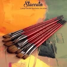 staccato long handle synthetic brushes