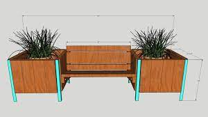 Outdoor Bench With Raised Planters
