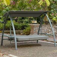 There are 283 canopy swing for sale on etsy, and they. Marquette 3 Seat Daybed Porch Swing With Stand Outdoor Bed In 2019 Porch Swing With Stand Porch Swings For Sale Porch Swing