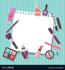 beauty background with icons cosmetics