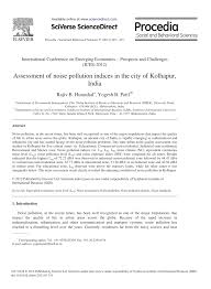 pdf assessment of noise pollution indices in the city of kolhapur pdf assessment of noise pollution indices in the city of kolhapur
