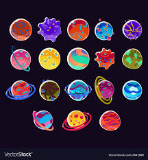 Cartoon Fantasy Planets Royalty Free Vector Image Planet