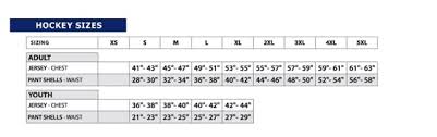 55 Unusual Size Chart For Hockey Jerseys