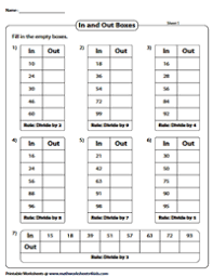 in and out boxes for division worksheets