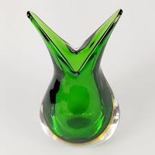 Mid Century Sommerso Murano Glass Vase