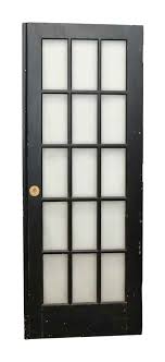 Vintage Black Wood 15 Lite French Door