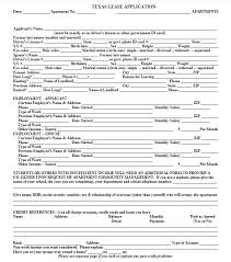 Download Free Texas Rental Lease Application Form