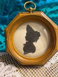 Antique Silhouette Picture Framed In