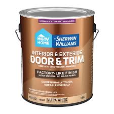 home by sherwin williams semi gloss ultra white acrylic interior exterior door and trim paint 1 gallon dt4664336 16