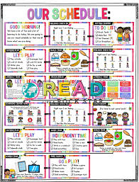 visual schedule and activities for a