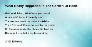 garden of eden poem by kim barney