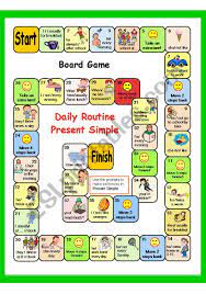 PRESENT SIMPLE + DAILY ROUTINE (PART 4) 2 GAMES - BOARD GAME + key AND  BATTLESHIP - fully editable. - ESL worksheet by Larisa.
