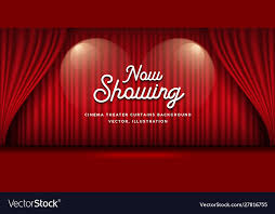 cinema theater curtains red banner