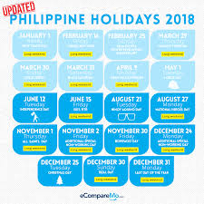 list of philippine holidays in 2018 and