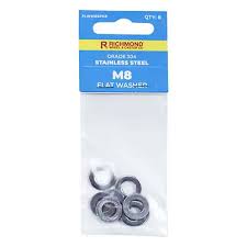 m8 stainless steel flat washer 8 pack