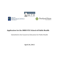 Application For The Ohsu Psu School Of Public Health