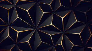 Triangle Solid Black Gold Abstract Hd