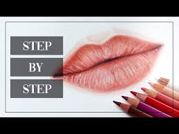 how to draw realistic lips with colored