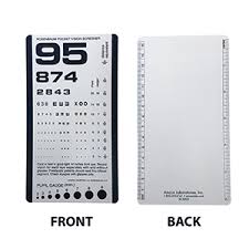 Reduced Snellen Card Eye Cards Eye Charts Vision Assessment