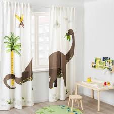Locate it in the middle of the room, or wherever you want the wall of curtains to be placed. Jattelik Curtains With Tie Backs 1 Pair Dinosaur Brontosaurus 47x98 Ikea