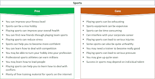 22 major pros cons of playing sports