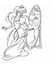 the little mermaid in a dress coloring page