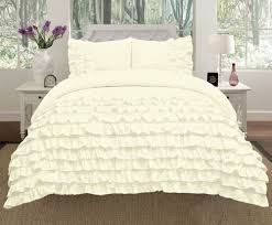 3 piece pleated ruffled soft comforter