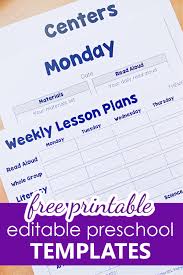 pre lesson plan template for