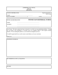 referral form from chiropractor to