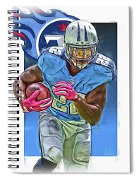 Reebok tennessee titans nfl on field jersey #29 brown men's size xxl. Derrick Henry Tennessee Titans Jersey Number 22 Oil Art Spiral Notebook For Sale By Joe Hamilton