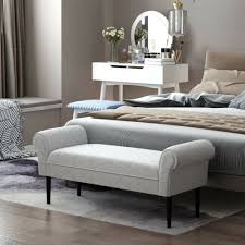 modern rolled arm bench bed end ottoman