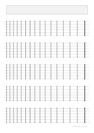 Guitar Blank Fretboard Charts 15 Frets Left Handed Guitar