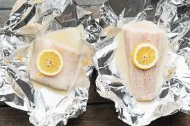 grilled cod in foil with lemon er