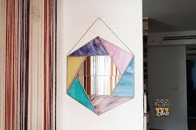 Bohemian Colorful Wall Mirror Hexagon