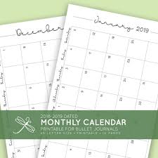 2018 2019 Monthly Printable Calendar Laura Kinker Designer
