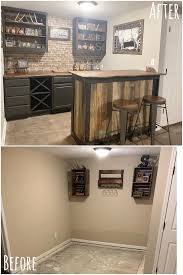 Build a 42 tall pony wall with 2x6 studs and anchor it into the concrete, this is the front of the bar. Basement Dry Bar Ashley Diann Designs