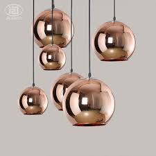 Gold Silver Glass Ball Electroplate Pendant Lights Single End Bronze Led Droplight Home