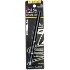 l oréal paris infallible never fail pencil eyeliner with built in sharpener carbon black 0 008 oz