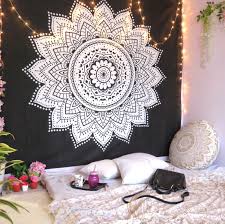 Black White Sunflower Ombre Mandala
