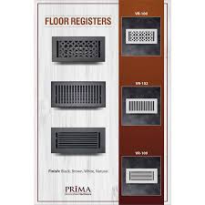 prima decorative hardware cast iron floor register 4 x 8 vr 100 brown